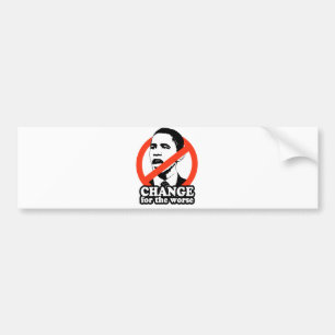 PEGATINA PARA COCHE ANTI-OBAMA/CAMBIO PARA EL PEOR