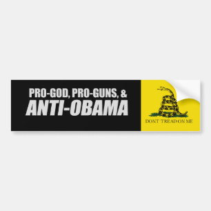 Pegatina Para Coche Anti-Obama - camiseta de PRO-GOD PRO-GUNS