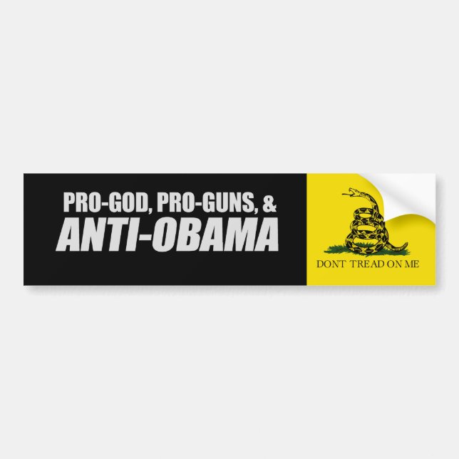 Pegatina Para Coche Anti-Obama - camiseta de PRO-GOD PRO-GUNS (Frente)