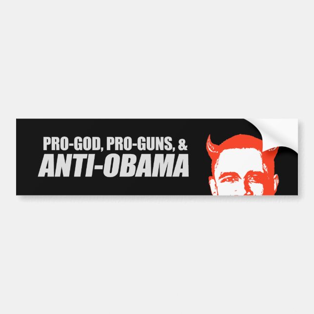 Pegatina Para Coche Anti-Obama - camiseta de PRO-GOD PRO-GUNS (Frente)