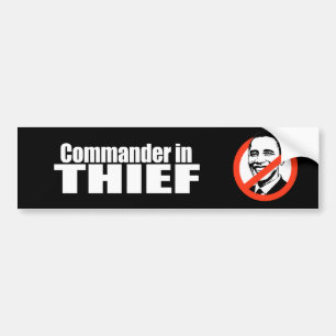 Pegatina Para Coche Anti-Obama - comandante en el ladrón 2