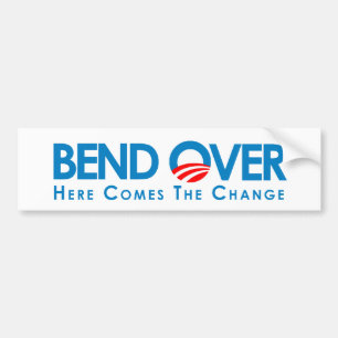 Pegatina Para Coche Anti-Obama - curva encima para el cambio