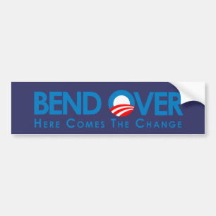 Pegatina Para Coche Anti-Obama - curva encima para el cambio