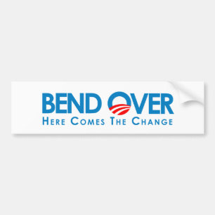 Pegatina Para Coche Anti-Obama - curva encima para el cambio
