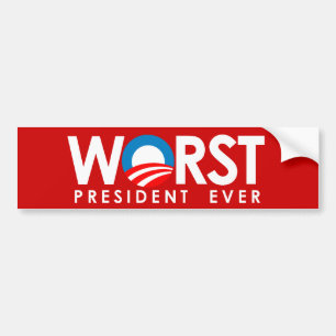 Pegatina Para Coche Anti-Obama - el blanco peor de presidente Ever