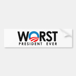 Pegatina Para Coche Anti-Obama - el negro peor de presidente Ever
