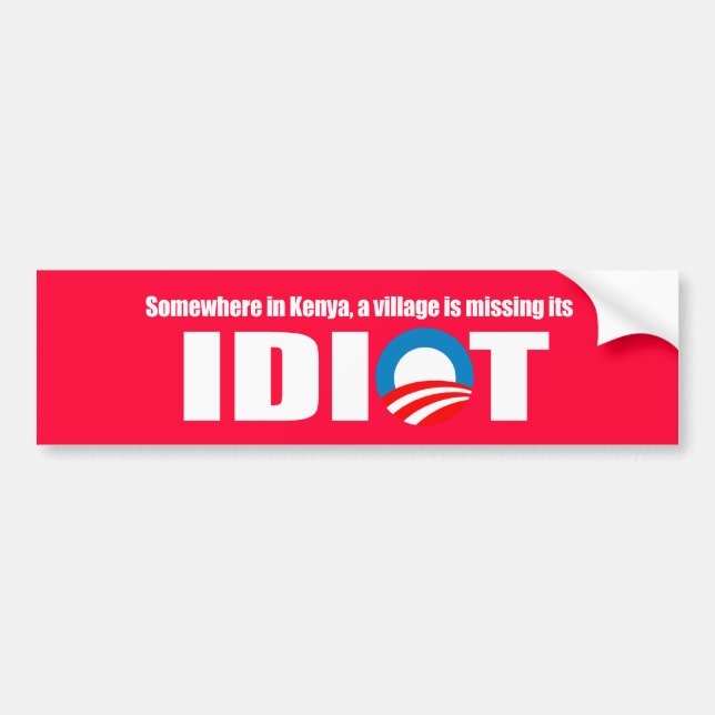 Pegatina Para Coche Anti-Obama - en alguna parte en Kenia un pueblo es (Frente)
