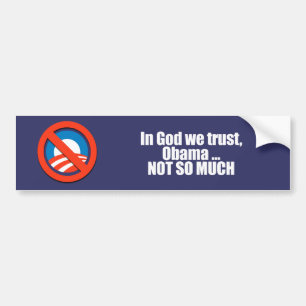 Pegatina Para Coche ANTI-OBAMA- en dios confiamos en, Obama no tanto