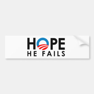 Pegatina Para Coche Anti-Obama - esperanza que él falla