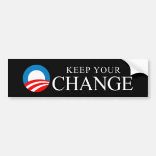 Pegatina Para Coche Anti-Obama - guarde su cambio