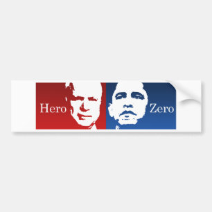 Pegatina Para Coche Anti-Obama - héroe contra cero