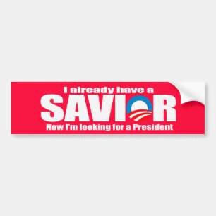 Pegatina Para Coche Anti-Obama - I aleady tiene un salvador