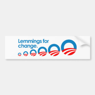 Pegatina Para Coche Anti-Obama - lemings para el cambio