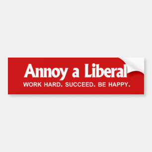 Pegatina Para Coche ANTI-OBAMA- moleste a un liberal - trabajo