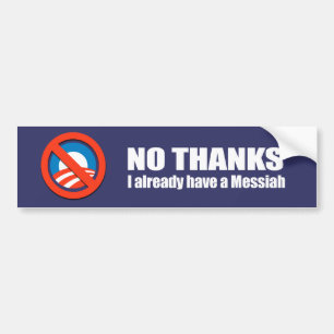 Pegatina Para Coche Anti-Obama - no gracias, ya tengo un mesías