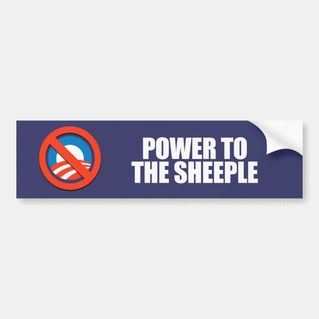 Pegatina Para Coche ANTI-OBAMA- poder al sheeple (Frente)
