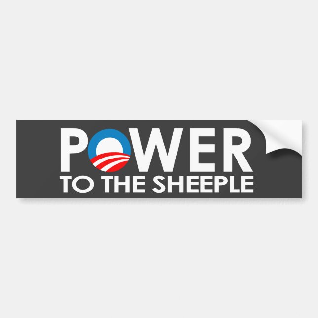 PEGATINA PARA COCHE ANTI-OBAMA - PODER AL SHEEPLE (Frente)