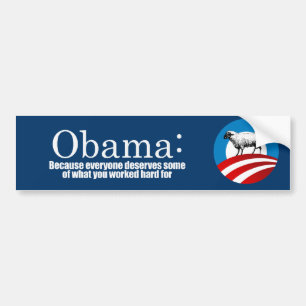 Pegatina Para Coche Anti-Obama - porque cada uno merece su dinero