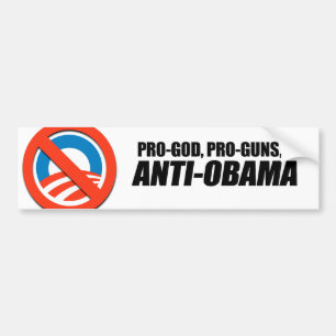 Pegatina Para Coche Anti-Obama - PRO-GOD PRO-GUNS ANTI-OBAMA