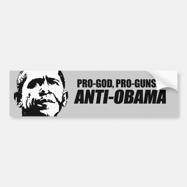 Pegatina Para Coche Anti-Obama - PRO-GOD PRO-GUNS ANTI-OBAMA (Frente)