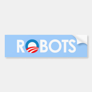 Pegatina Para Coche Anti-Obama - robots blancos