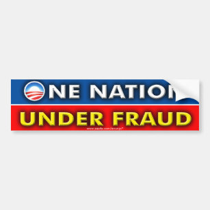 Pegatina Para Coche Anti Obama "Una nación bajo fraude"