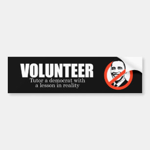 Pegatina Para Coche ANTI-OBAMA- voluntario - Tutor a un demócrata