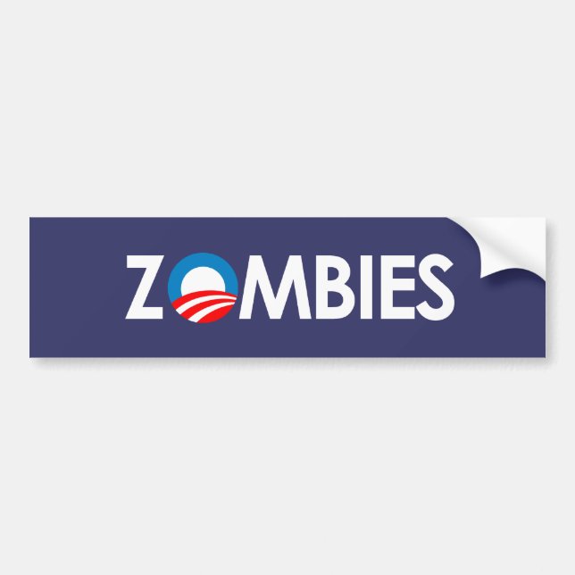 Pegatina Para Coche Anti-Obama - zombis blancos (Frente)
