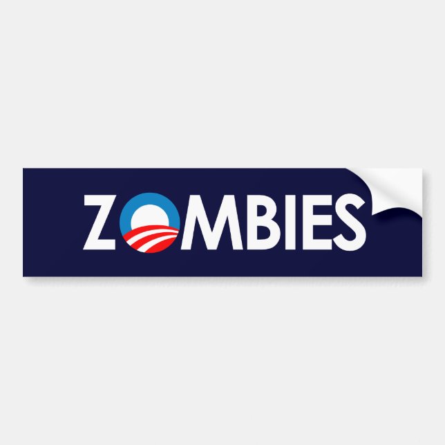 Pegatina Para Coche Anti-Obama - zombis blancos (Frente)