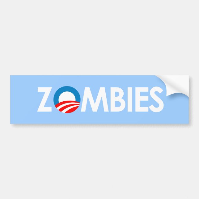 Pegatina Para Coche Anti-Obama - zombis blancos (Frente)