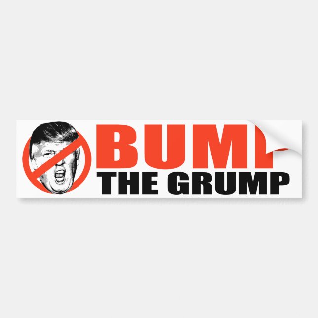 Pegatina Para Coche ANTI-TRUMP - Golpear al Grump - (Frente)