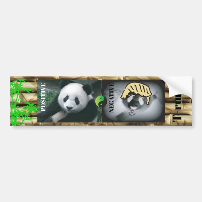 Pegatina Para Coche Anti Trump / panda, (Frente)