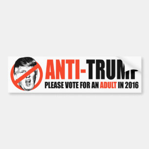 Pegatina Para Coche ANTI-TRUMP - Vote por favor por un adulto - .png