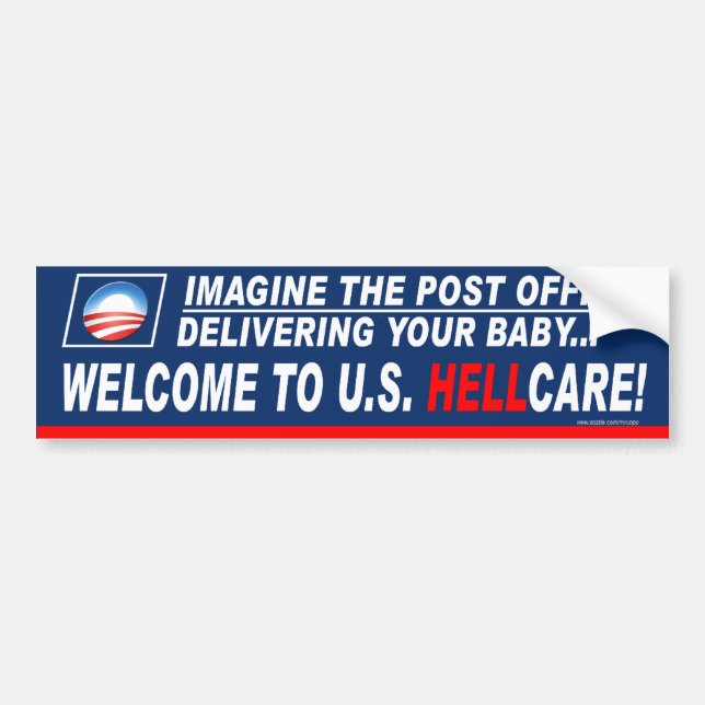 Pegatina Para Coche Antidemócrata: "¡Bienvenidos Al Cuidado De Ayuda E (Frente)