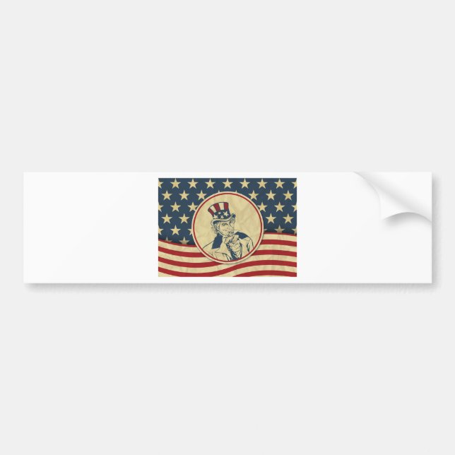 Pegatina Para Coche antiguo tío sam (Frente)