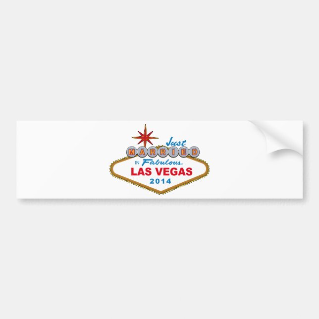 Pegatina Para Coche Apenas casado en Las Vegas fabuloso 2014 (Rótulo) (Frente)