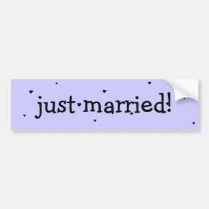 Pegatina Para Coche ¡"apenas casado! "pegatina para el parachoques con