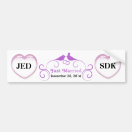 Pegatina Para Coche Apenas casado - personalizable