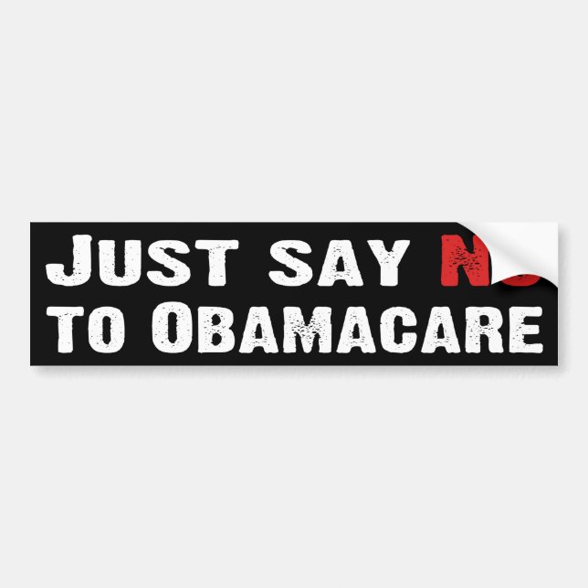 Pegatina Para Coche Apenas diga no a Obamacare (Frente)