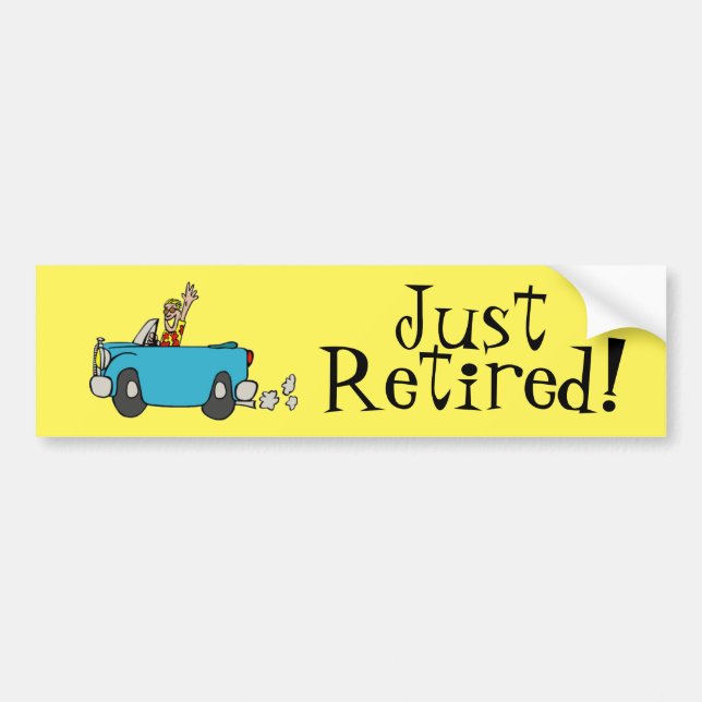 Pegatina Para Coche ¡Apenas retirado! Celebración feliz del retiro (Frente)