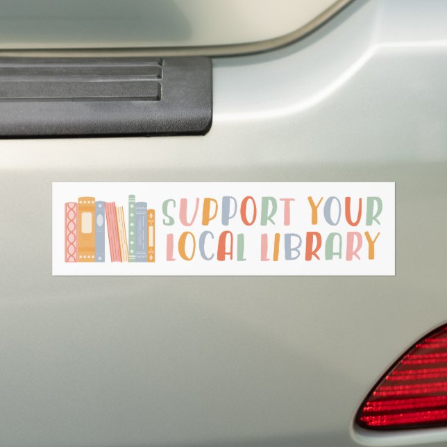 Pegatina Para Coche Apoya a tu Biblioteca Local (en coche)
