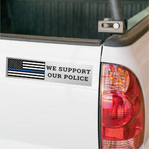 Pegatina Para Coche Apoyamos Nuestra Delgada Línea Azul Policial