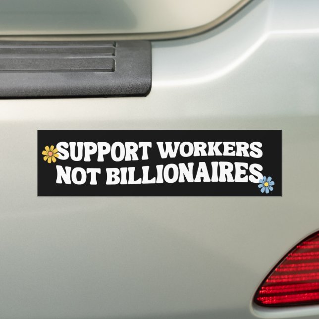 Pegatina Para Coche Apoyar Trabajadores No Multimillonarios (en coche)