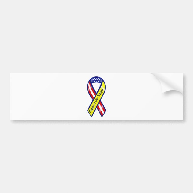 Pegatina Para Coche Apoye nuestra cinta de las tropas (Frente)