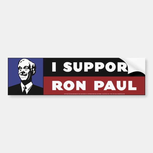 Pegatina Para Coche Apoyo a Ron Paul - azul (Frente)