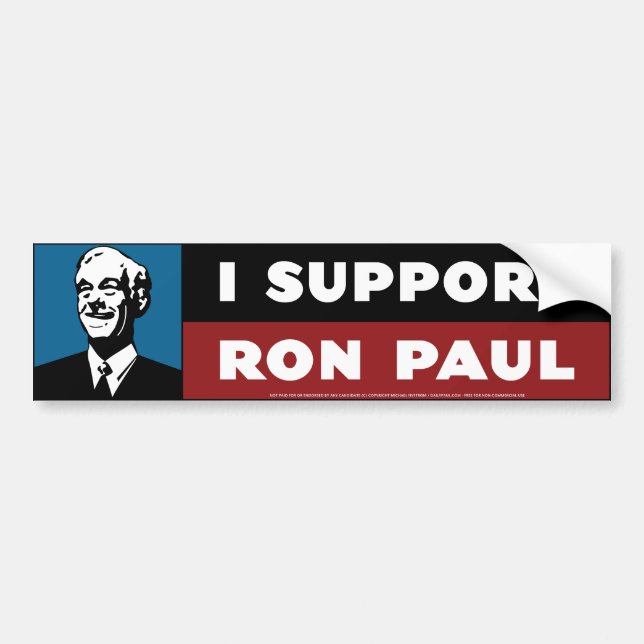 Pegatina Para Coche Apoyo a Ron Paul - azul fresco (Frente)