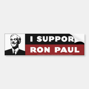 Pegatina Para Coche Apoyo a Ron Paul - blanco