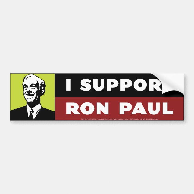 Pegatina Para Coche Apoyo a Ron Paul - neón (Frente)