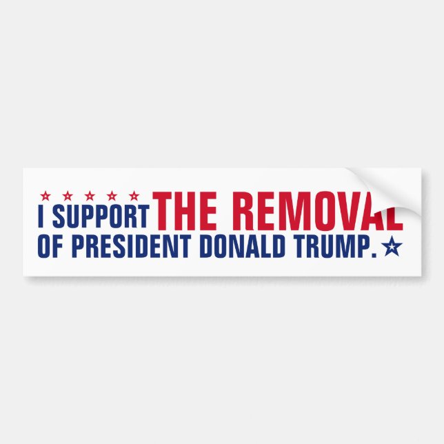 Pegatina Para Coche Apoyo la destitución del presidente Donald Trump (Frente)