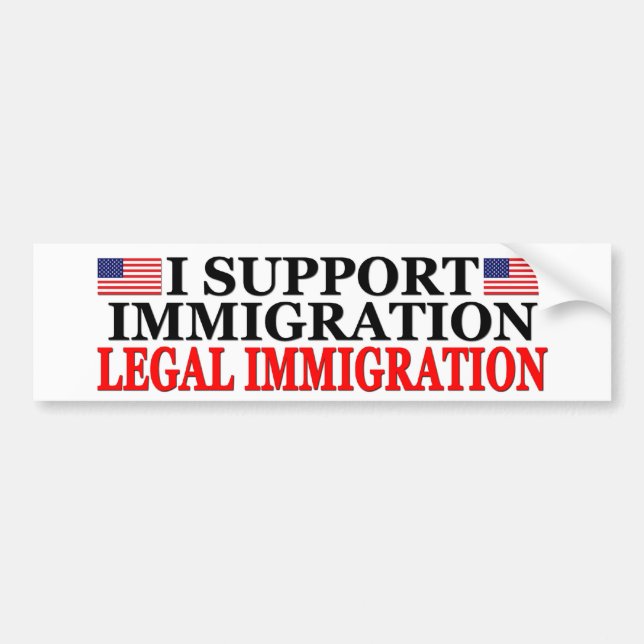 Pegatina Para Coche Apoyo la inmigración legal (Frente)